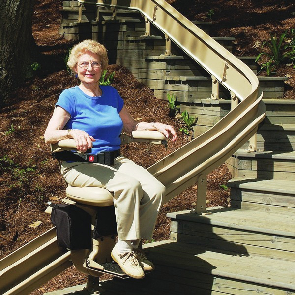 Outdoor stair lift installation in Newport News VA